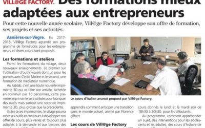 Les Nouvelles de Sablé du 19/10/17 – “Des formations mieux adaptées aux entrepreneurs”