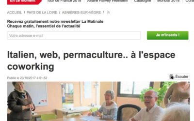 Ouest France du 20/10/17 – “Italien, web, permaculture… à l’espace de coworkinng”